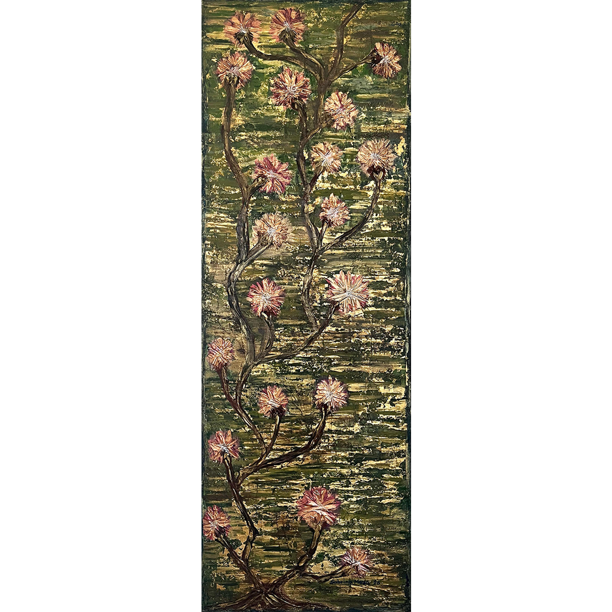My Heart is a Flower 36x12x1.5 Sabrina Meza Art Miami